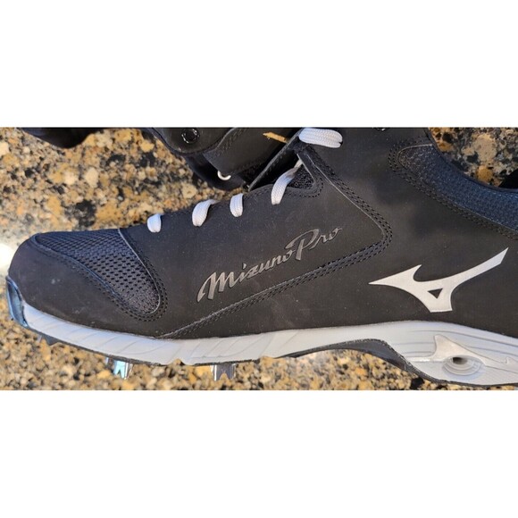 Mizuno Men’s 9-Spike Advanced Mizuno Pro Elite Baseball Cleats Black - Size 15 - Picture 9 of 14